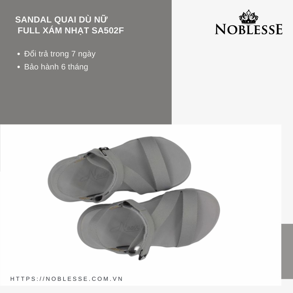GIÀY SANDAL NỮ ĐI HỌC MÀU XÁM NHẠT THỜI TRANG CHÍNH HÃNG NESTY- SA502F
