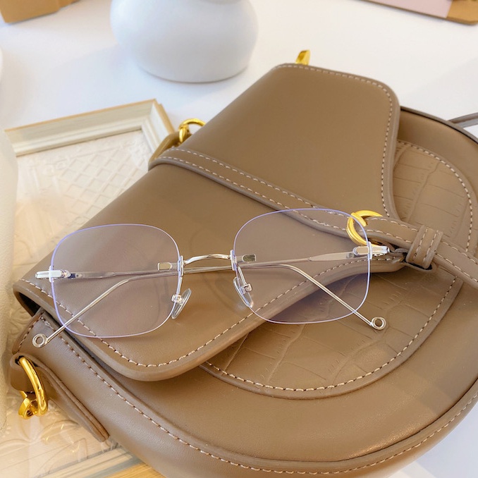 Mắt Kính Gọng Kim Loại Chống Bức Xạ Phong Cách Retro Hàn Quốc Cho Nam Nữ