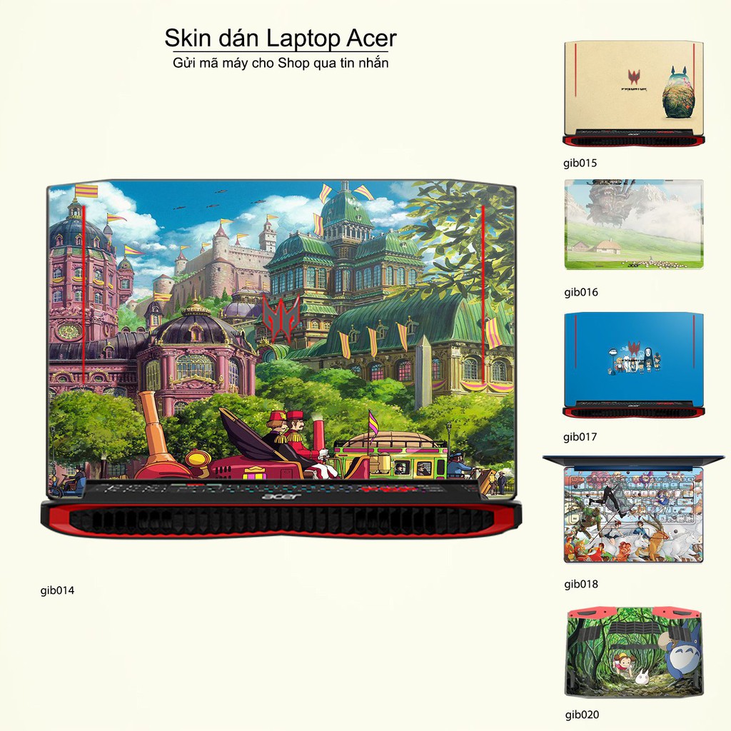 Skin dán Laptop Acer in hình Ghibli image (inbox mã máy cho Shop)