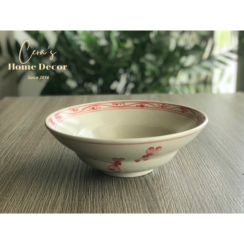 Bát / Tô chiết yêu men rạn giả cổ Gốm Bát Tràng hoạ tiết vẽ tay