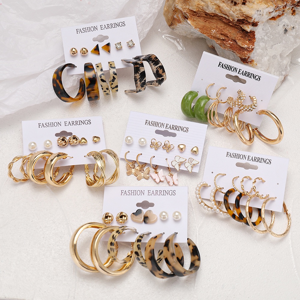 Set khuyên tai mạ vàng thời trang Hàn Quốc dành cho nữ