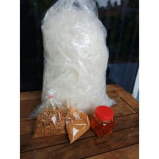 combo bánh tráng sợi muối sate hành phi 75k
