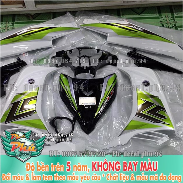 Tem rời Crom EX 135 LC xanh chuối xe trắng đen 2 -1