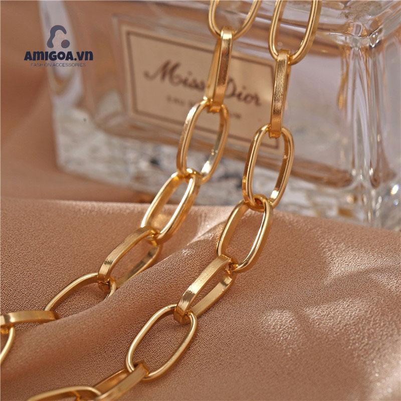 Vòng cổ Kim Loại Ngắn Phong Cách Punk Cổ Điển