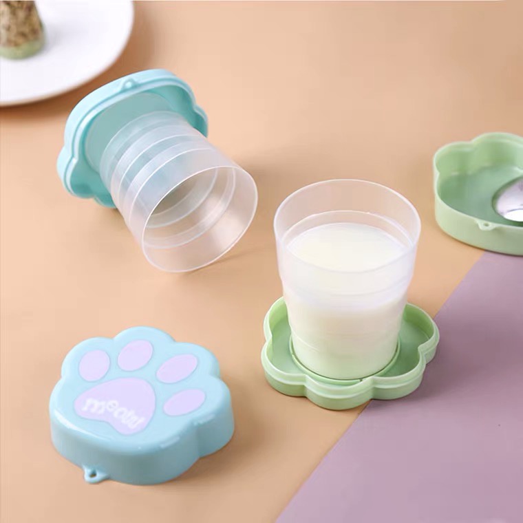 Cốc nước gấp gọn xinh xắn có nắp đậy mang đi du lịch tiện dụng