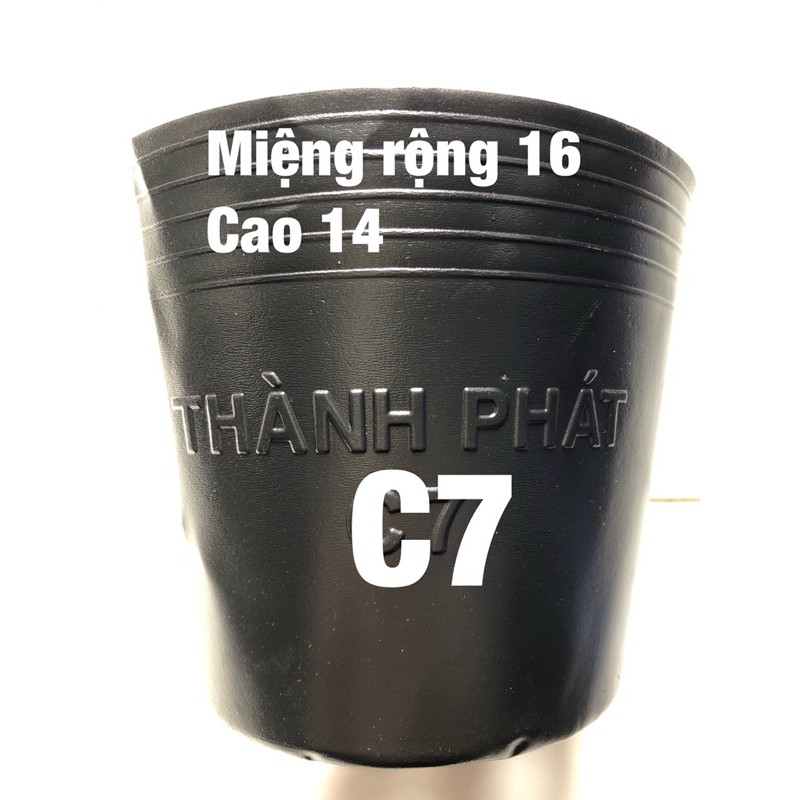 [Bán từ 20 chậu] Chậu nhựa đen C 7 Thành Phát