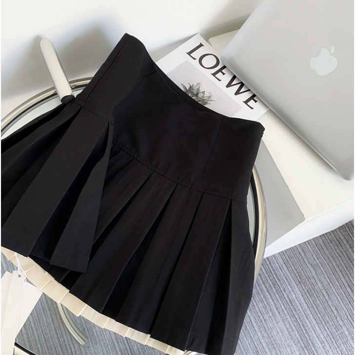 Chân váy xếp ly 2 lớp trắng, đen lưng cao | BigBuy360 - bigbuy360.vn