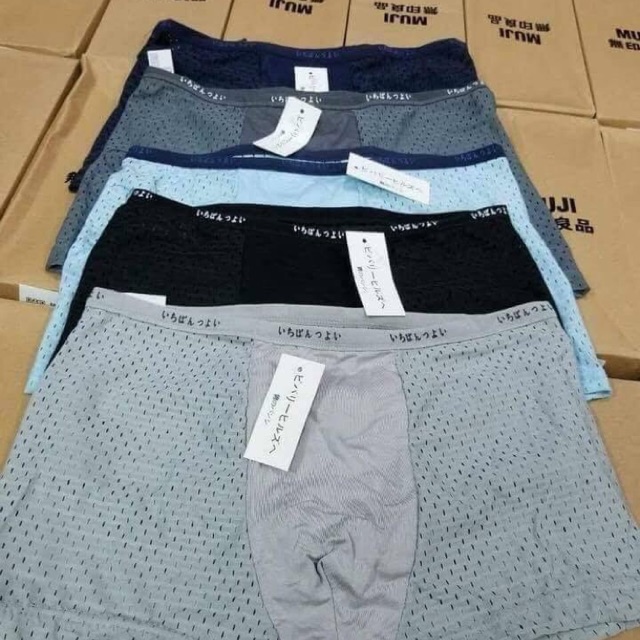 Hộp 5 Quần sịp đùi Muji nam Thông hơi