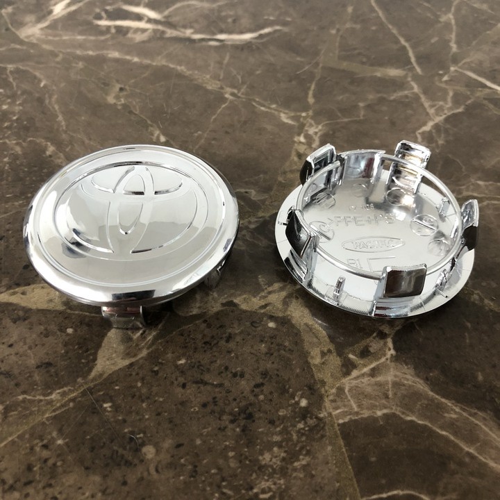 Logo chụp mâm, ốp vành la zăng bánh xe ô tô Toyota, đường kính 57mm, chất liệu nhựa ABS cao cấp
