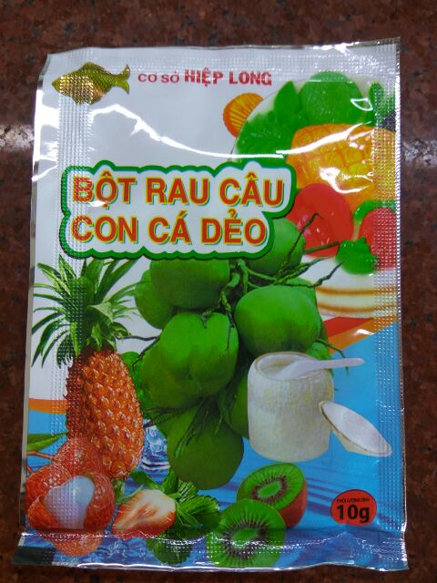 Rau câu con cá dẻo Hiệp Long chính hãng - 1 hộp 12 gói x 12g