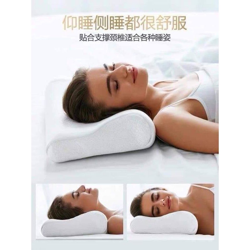 ✟℡☈[LOCK&LOCK CHÍNH HÃNG] Gối Memory Foam 50D Lock&Lock Hình Cong - White - HLW111