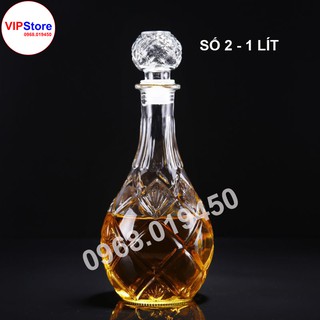 [ RẺ KHÔNG LỐI THOÁT ] Vỏ Bình Thủy Tinh Đựng Rượu 1 Lít, Bình Ngâm Rượu Dáng Cao Sang Trọng, CTT-02
