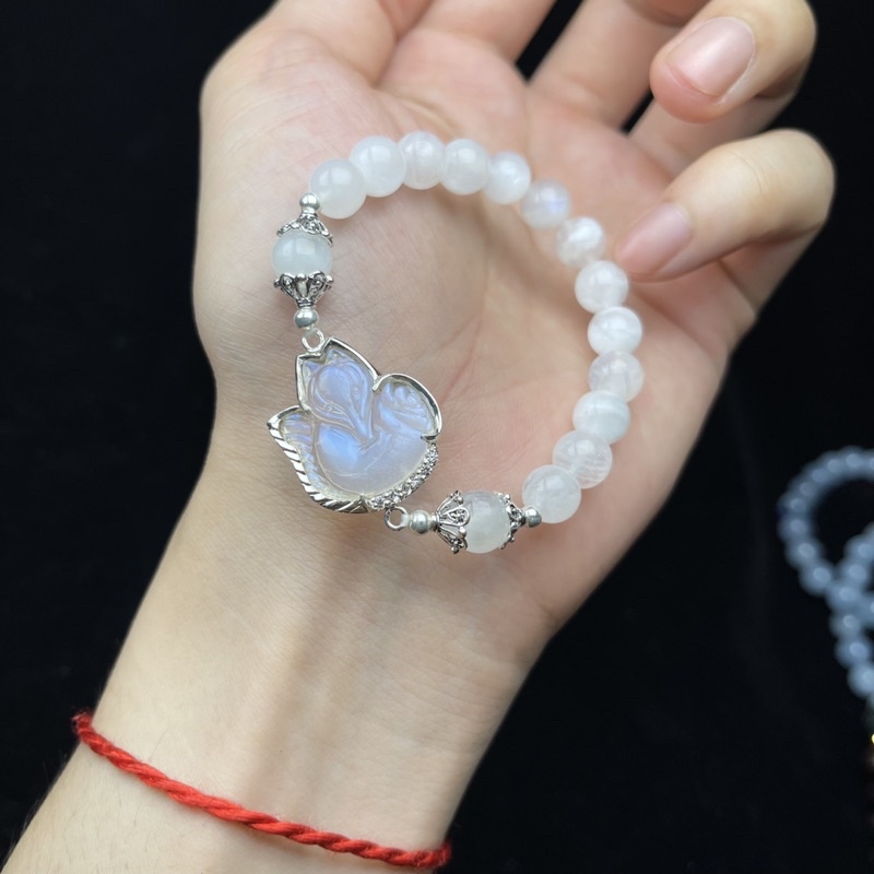 Vòng tay đá moon mix hồ ly tình duyên ☯ Hợp Ngũ Mệnh ☯ Hộ Thân, Bình An, Tài Lộc, May Mắn, Vạn Sự Hanh Thông