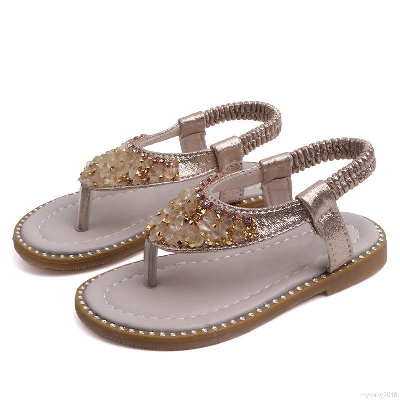 Sandal xỏ ngón đính đá dễ thương cho bé gái