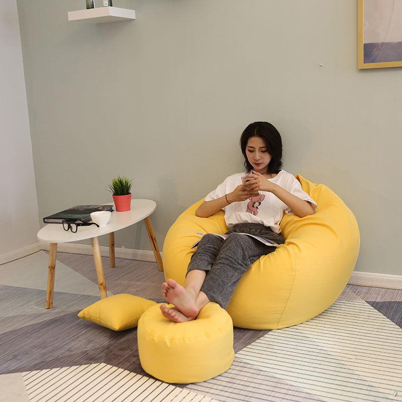 ☒▫✵ghế lười tatami Căn hộ đơn nhỏ bean bag sofa lưới sáng tạo ban công phòng ngủ màu đỏ thư giãn