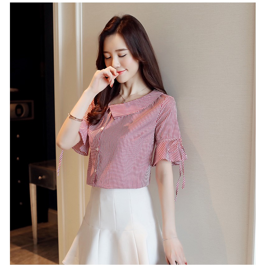 ÁO KIỂU NỮ SỌC DỄ THƯƠNG - AP0037