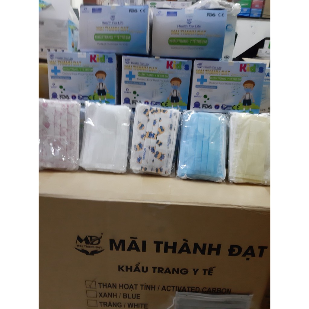(Mơi) Khẩu Trang Y Tế Trẻ Em Famapro in hình Siêu Dễ Thương Dành Cho Bé 50 cái/ hộp 4 Lớp Kháng Khuẩn | BigBuy360 - bigbuy360.vn