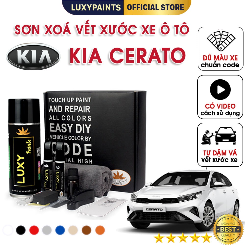 Sơn xóa vết xước xe ô tô Kia Cerato LUXYPAINTS, Bút tẩy xoá vết trầy xước sơn xe oto màu chuẩn CODE - LP01KICE