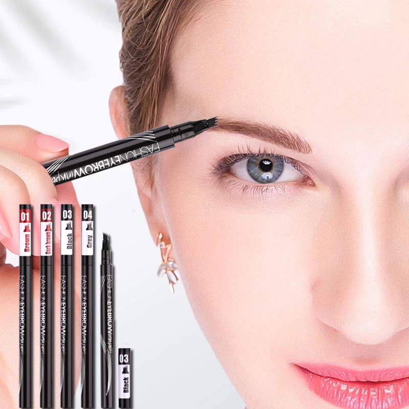 Bút Kẻ Lông Mày Dạng Phẩy Sợi Chống Nước Chống Nhòe 6 Màu Sắc Lựa Chọn