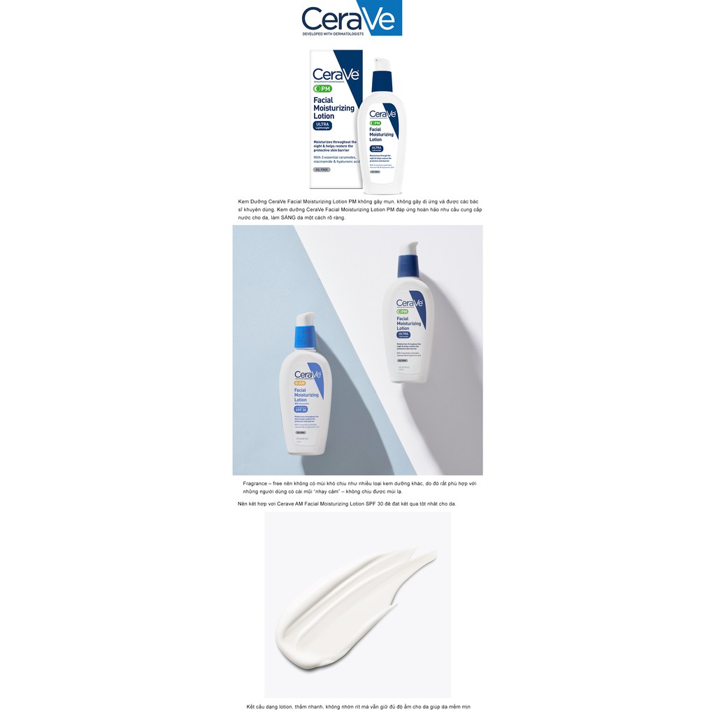 CeraVe - Kem Dưỡng CeraVe AM/PM Facial Moisturizing Lotion | BigBuy360 - bigbuy360.vn