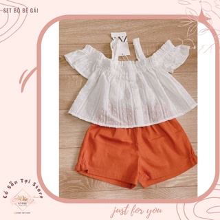 Set bộ Zara rớt vai bé gái xuất xịn