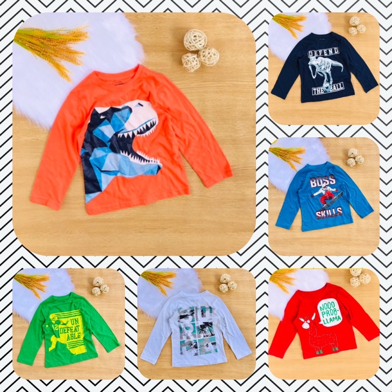 ☄️☄️ Áo thun cotton  xuất dư  dài tay bé trai từ 17-50kg