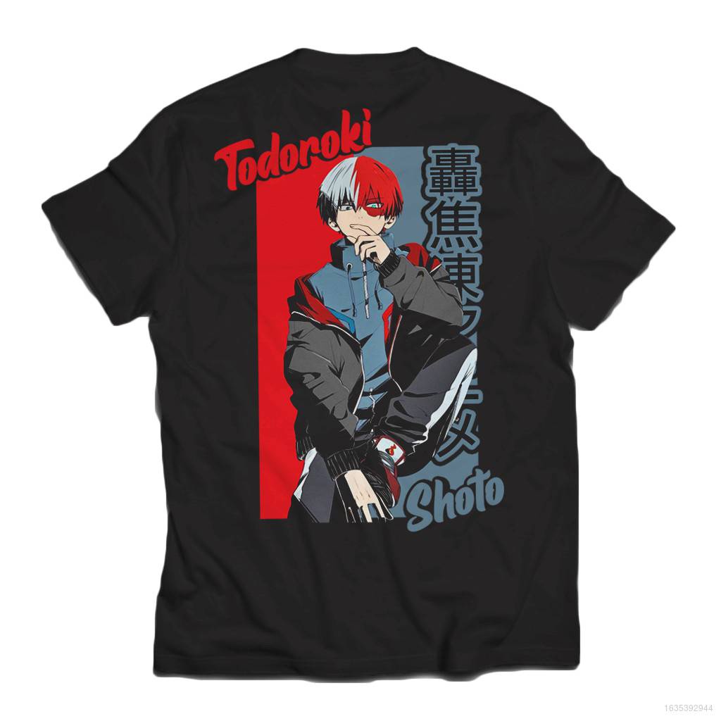 Áo thun tay ngắn dáng rộng in hình Anime My Hero Academia - Todoroki Shoto