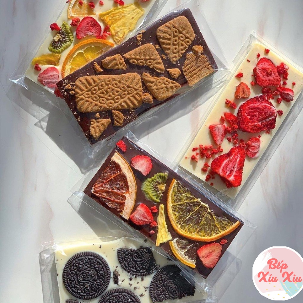 Chocolate bark Bếp Xíu Xiu set nguyên liệu socola thành phẩm 60 viên