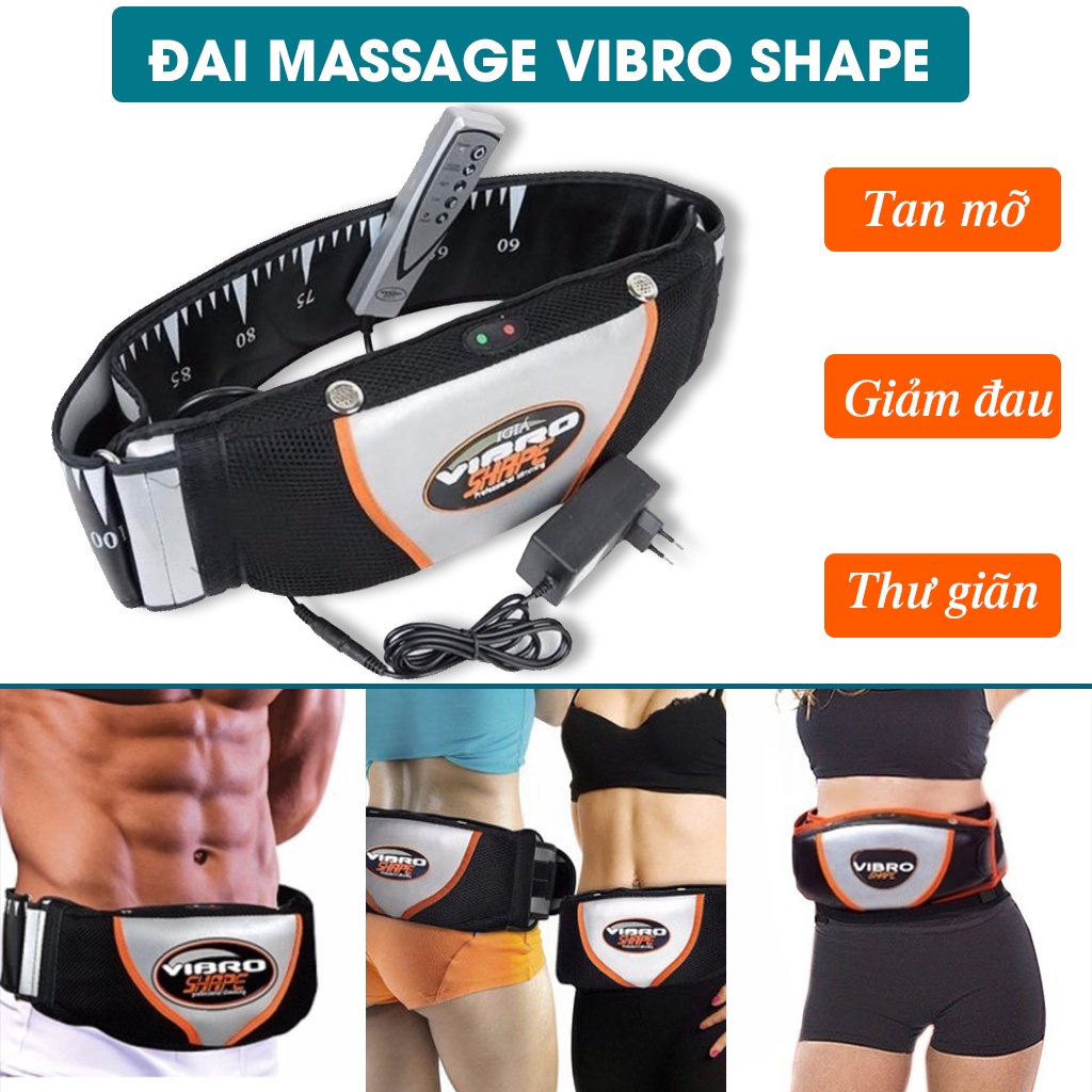 Đai rung nóng Vibro shape, Đai massage toàn thân, giảm mỡ bụng, mỡ đùi cấp tốc, hiệu quả