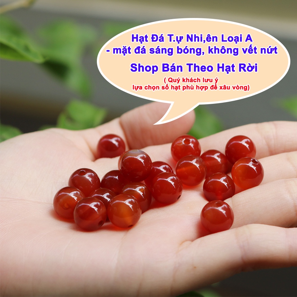 Hạt Đá Phong Thủy làm vòng tay may mắn đủ size 8 10 12 14mm, Hạt vòng đá cho nam nữ mệnh kim mộc thủy hỏa thổ - Tặng kim