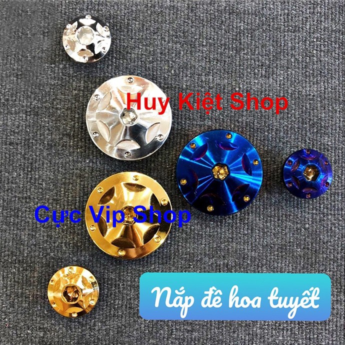 Bộ Nắp Đề Hoa Tuyết Inox Xi Titan, Xi Vàng, Xi Trắng Cho YAMAHA MS2302