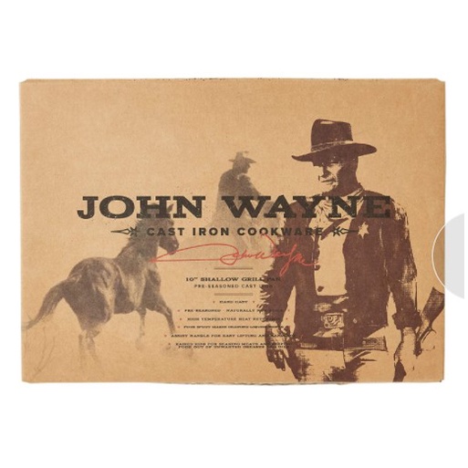 Chảo Gang Thô Đúc Nguyên Khối JohnWayne USA Mỹ