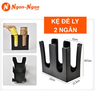 Giá kệ để ly trà sữa, ly cốc nhựa, ly cốc giấy, ly cốc takeaway 2 ngăn bằng nhựa ABS