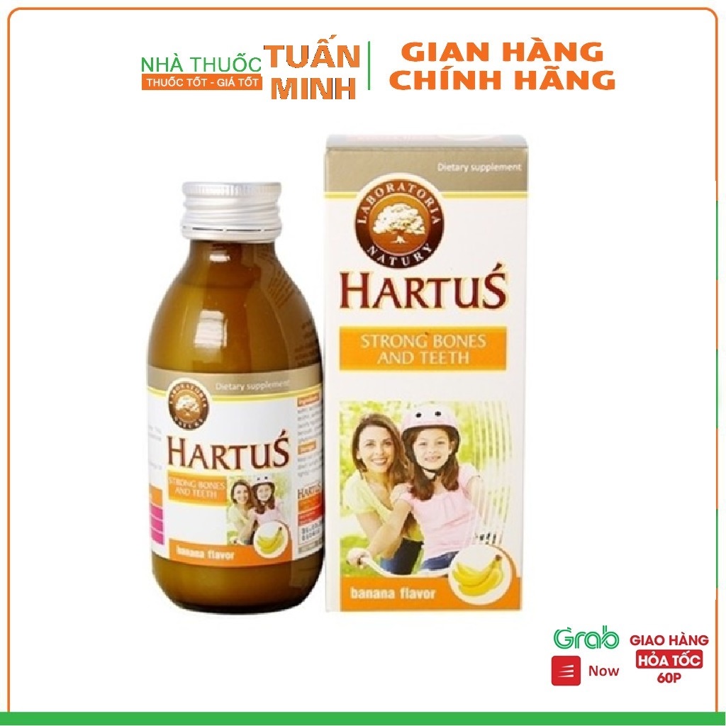 Hartus canxi - bổ sung canxi, vitamin D3, vitamin K2 cho bé (lọ 150ml)