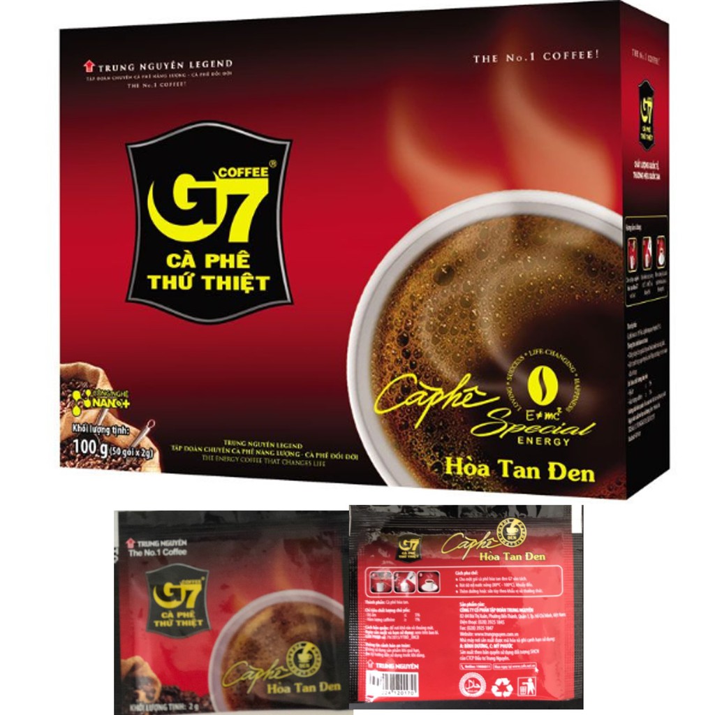 Cà Phê G7 hòa tan đen 2gr - Hộp 15 gói