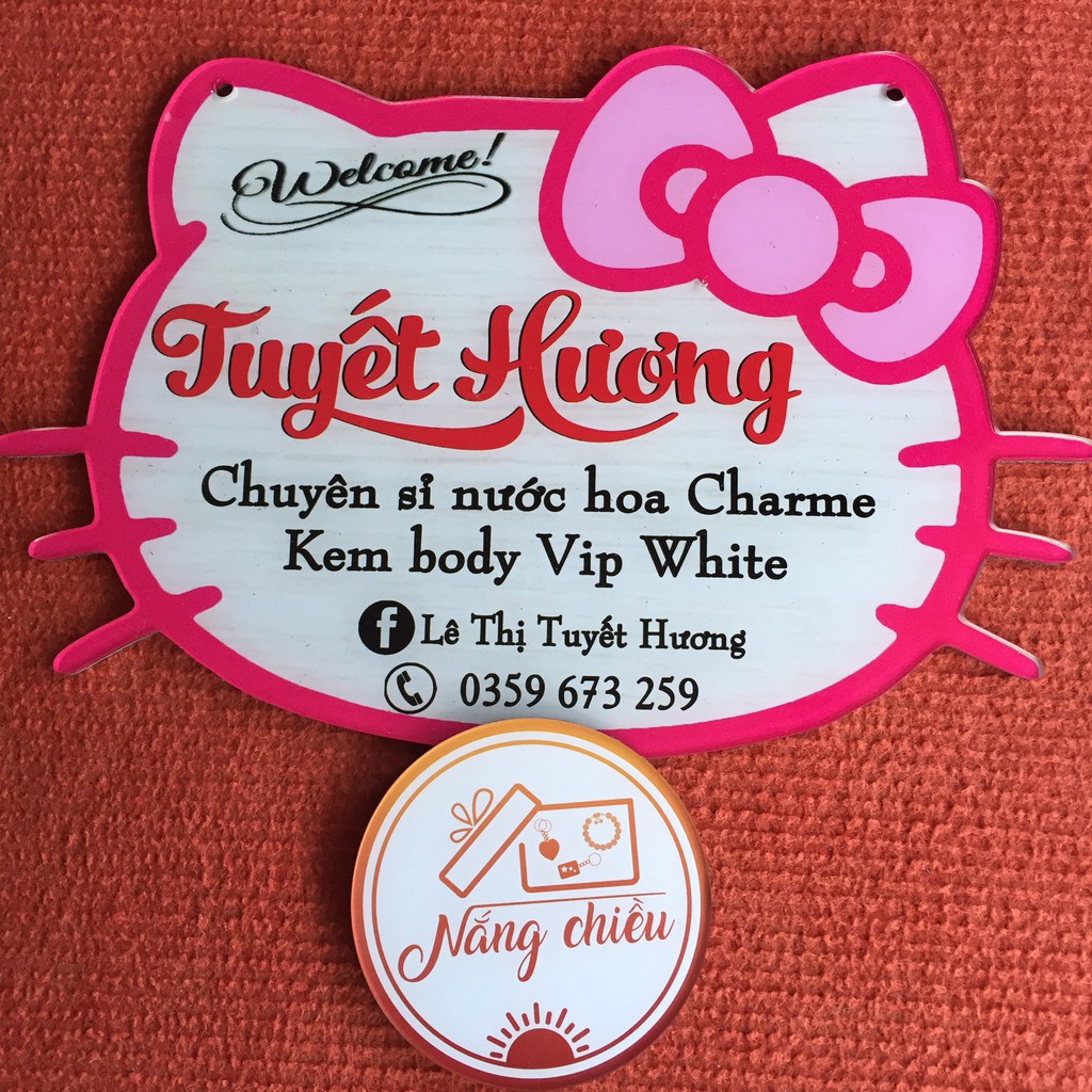 [BIỂN HIỆU MICA] - Dùng để trang trí shop và các chị em bán hàng chụp hình sản phẩm - Mẫu Kitty hồng dễ thương