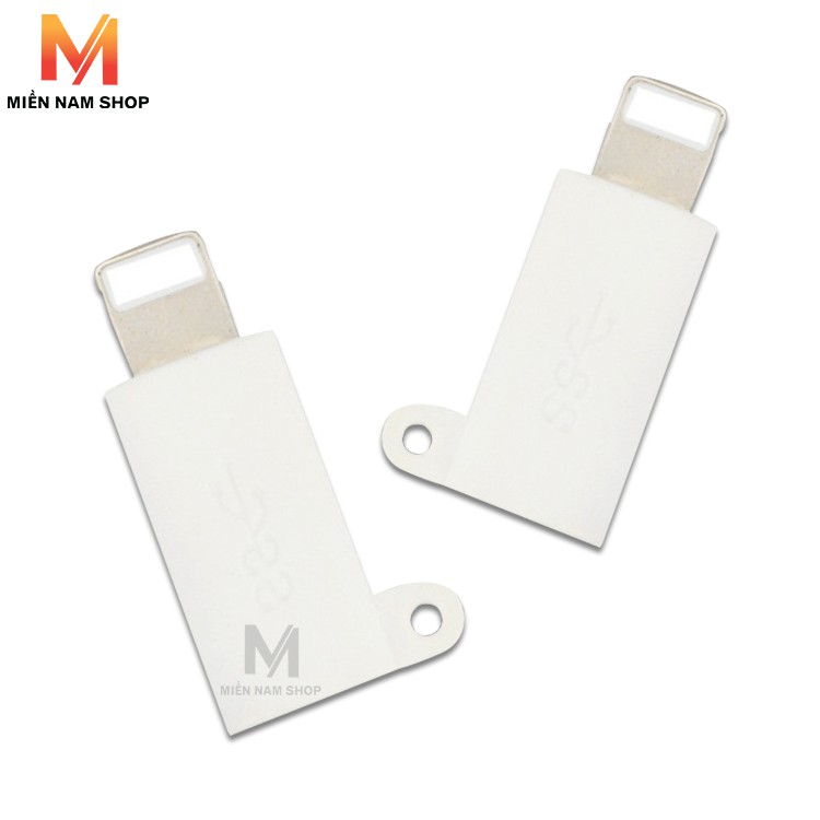 Đầu chuyển đổi cổng USB Type -C sang Lightning (Trắng - hình móc khoá)