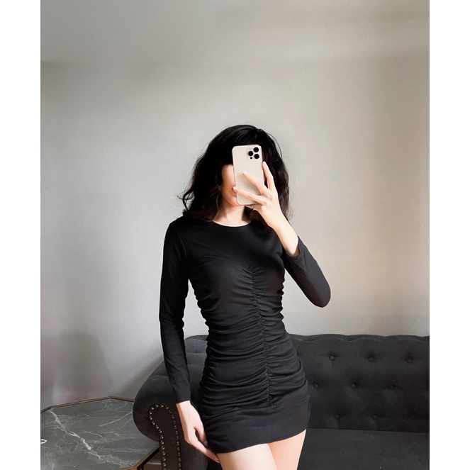 ĐBD 2005 - Đầm body rút chun cổ tròn