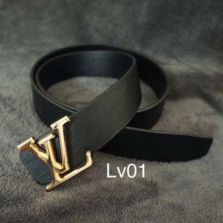 Dây thắt lưng nam lv, nịt lưng lv nam thời trang, cá tính khóa đúc nguyên khối