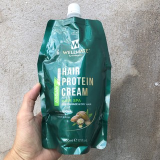 KEM HẤP WELLMATE HAIR PROTEIN CREAM ARGAN COLLAGEN 500ML