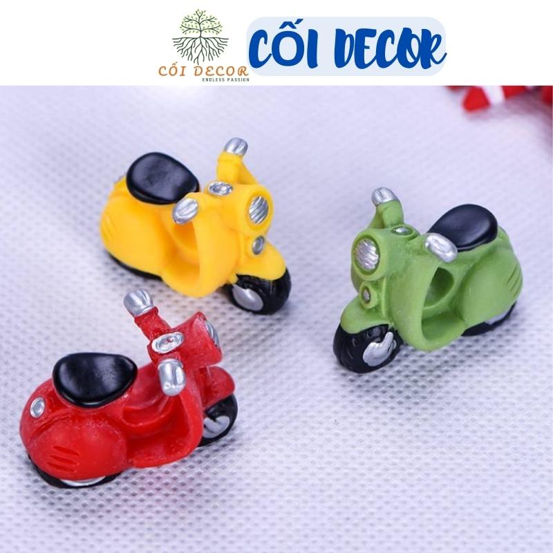 Tiểu cảnh mini ❤️ Freeship ❤️  Mô hình xe máy trang trí sen đá, sân vườn, bể cá, bể terrarium