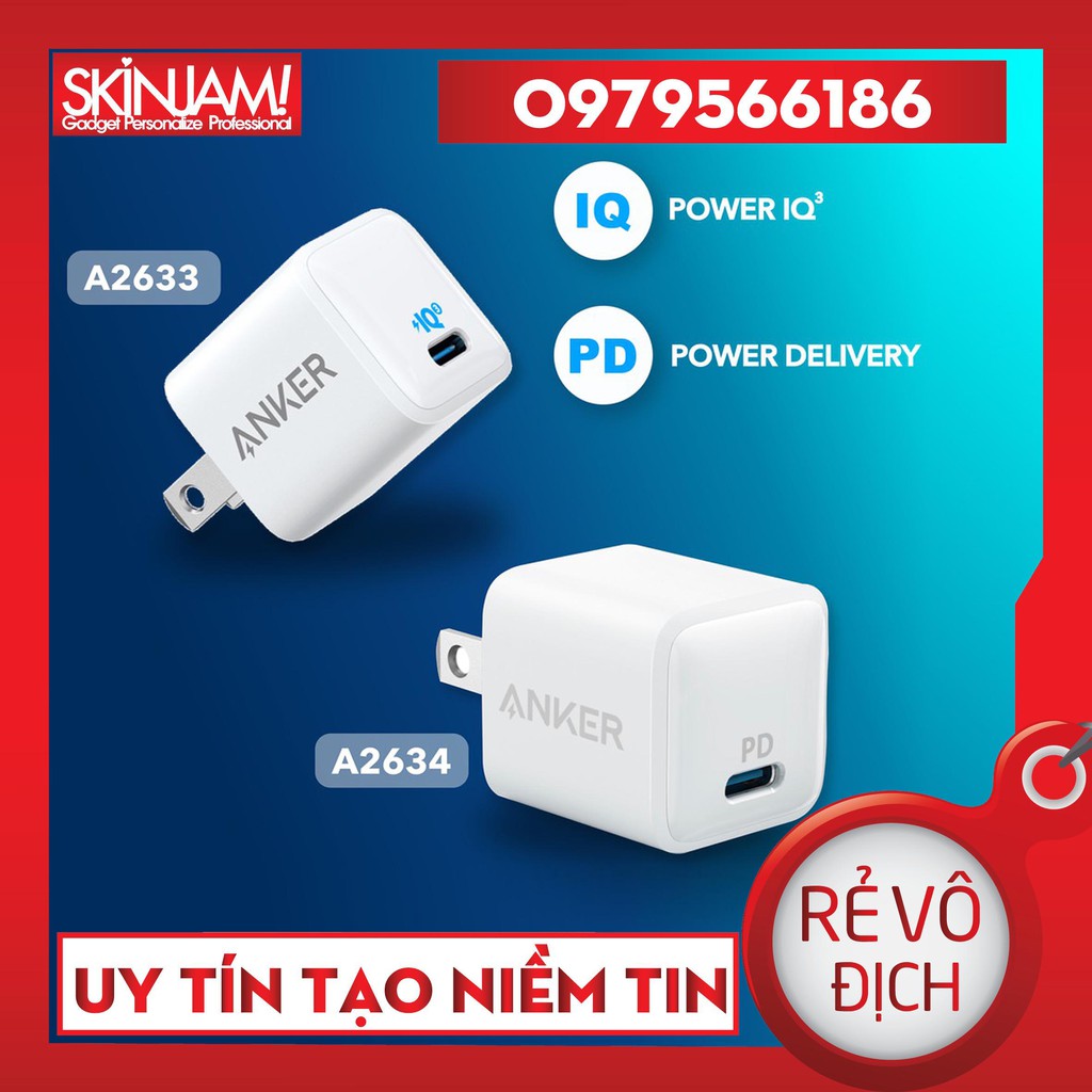 [ ANKER VN ] Củ Sạc Anker 20w A2633/ A2634 PowerPort III Nano 1 cổng USB-C công nghệ PD Sạc Nhanh