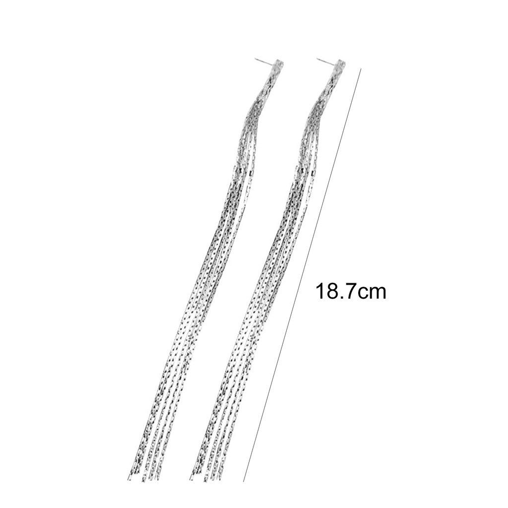 Đôi khuyên tai hợp kim kiểu tua dài đơn giản cá tính cho nữ