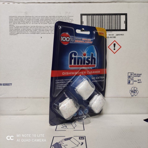 Viên vệ sinh Finish dùng cho máy rửa chén bát vỉ 3 viên {chính hãng }