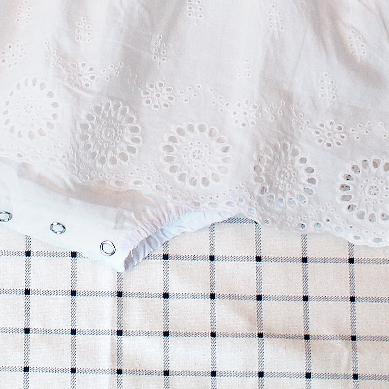 Bộ Áo Liền Quần Tam Giác Thêu Ren Chất Liệu Cotton Thời Trang Mùa Hè Cho Bé Gái