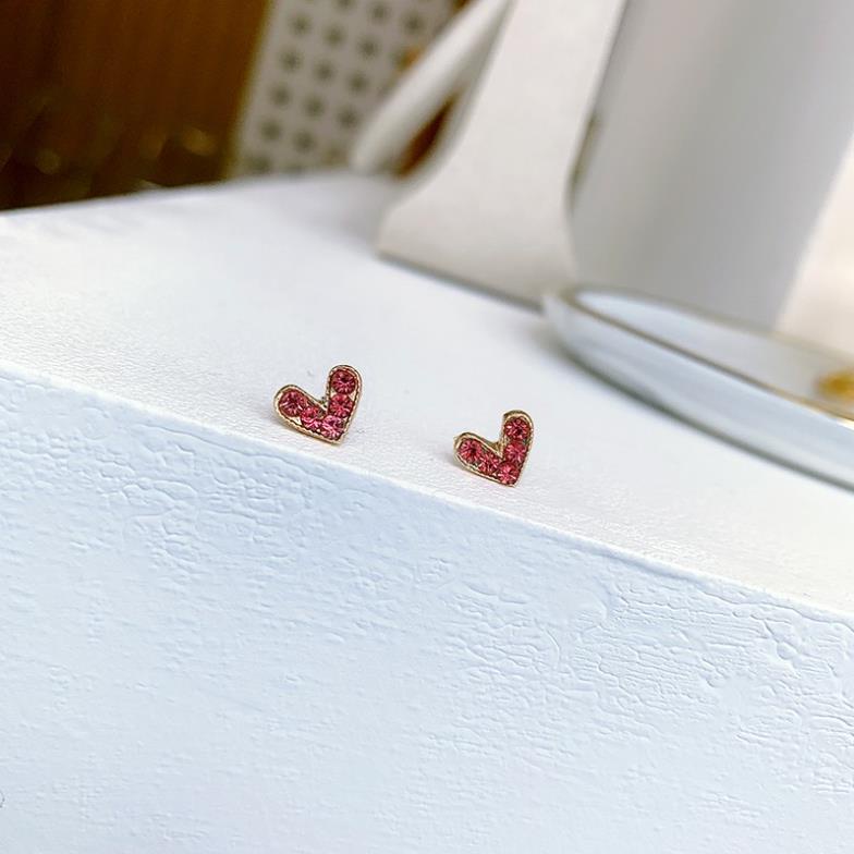 Bông tai nữ nhỏ cá tính hình trái tim i76