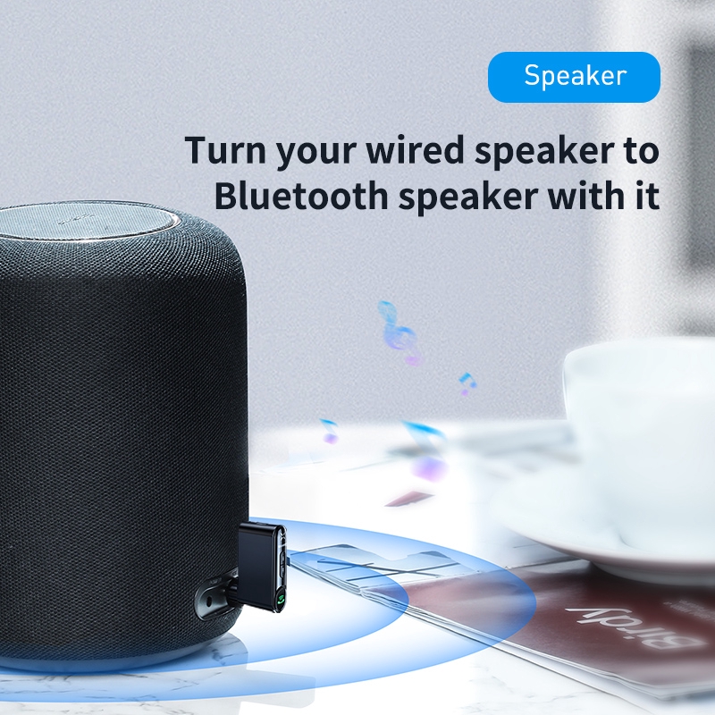 Đầu thu phát tín hiệu/ nhạc không dây Bluetooth Baseus tích hợp giắc cắm 3.5mm cho xe hơi | BigBuy360 - bigbuy360.vn