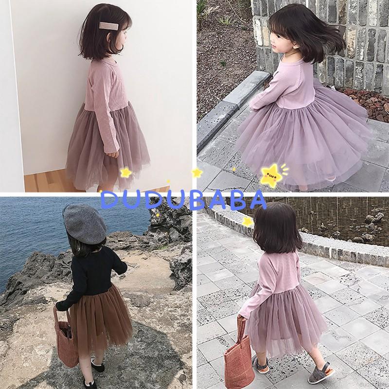 Váy tay dài dáng xòe xinh xắn cho bé gái