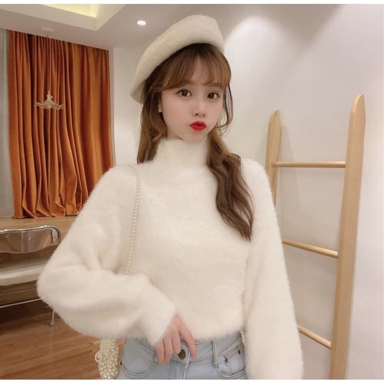 ÁO LEN LÔNG THỎ NỮ TAY BỒNG CÁNH TIÊN HÀNG QC SANG XỊN MỊN SIÊU ĐẸP SIÊU ĐIỆU ĐÀ - ÁO LEN NỮ | BigBuy360 - bigbuy360.vn