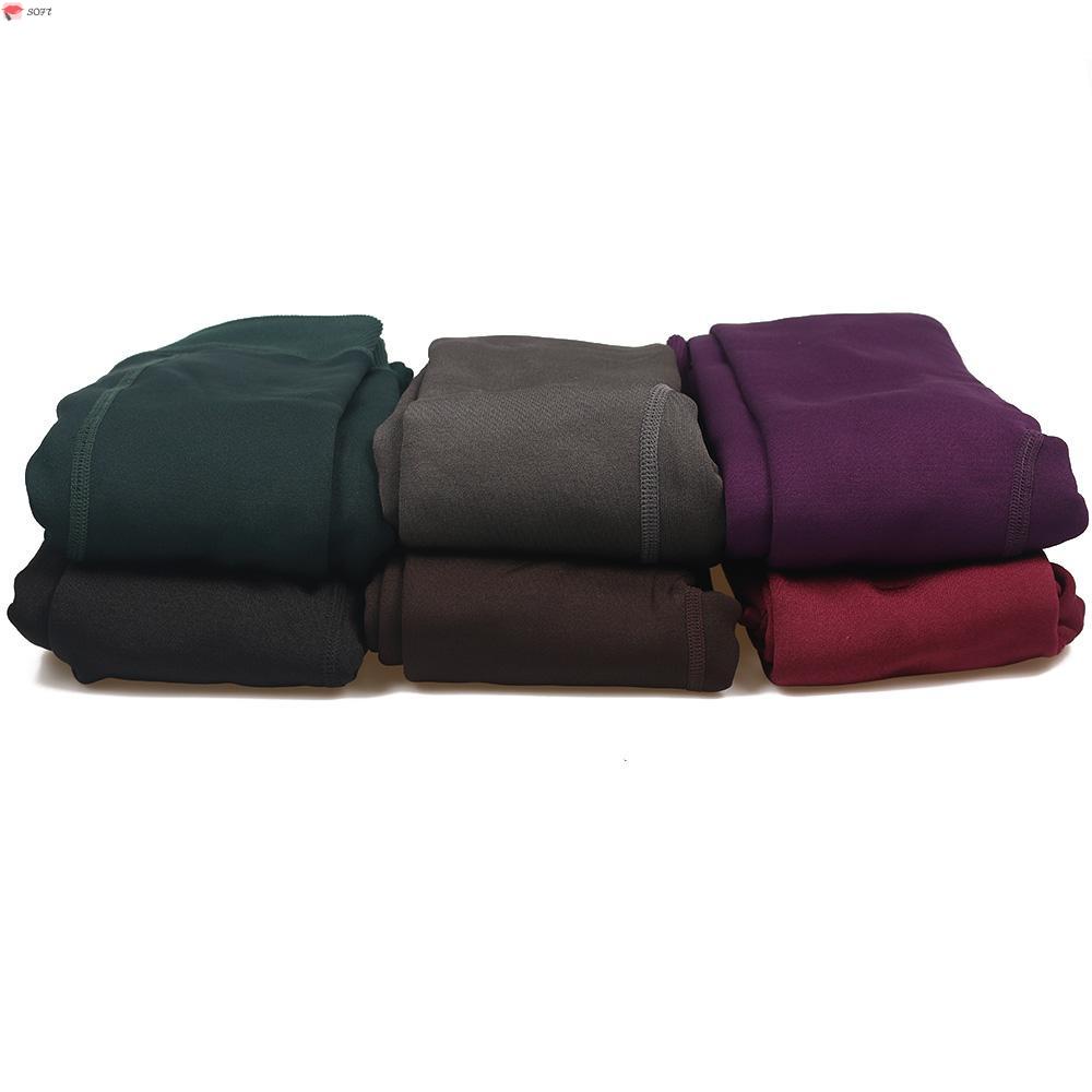 Quần legging màu trơn lót vải lông thời trang nữ